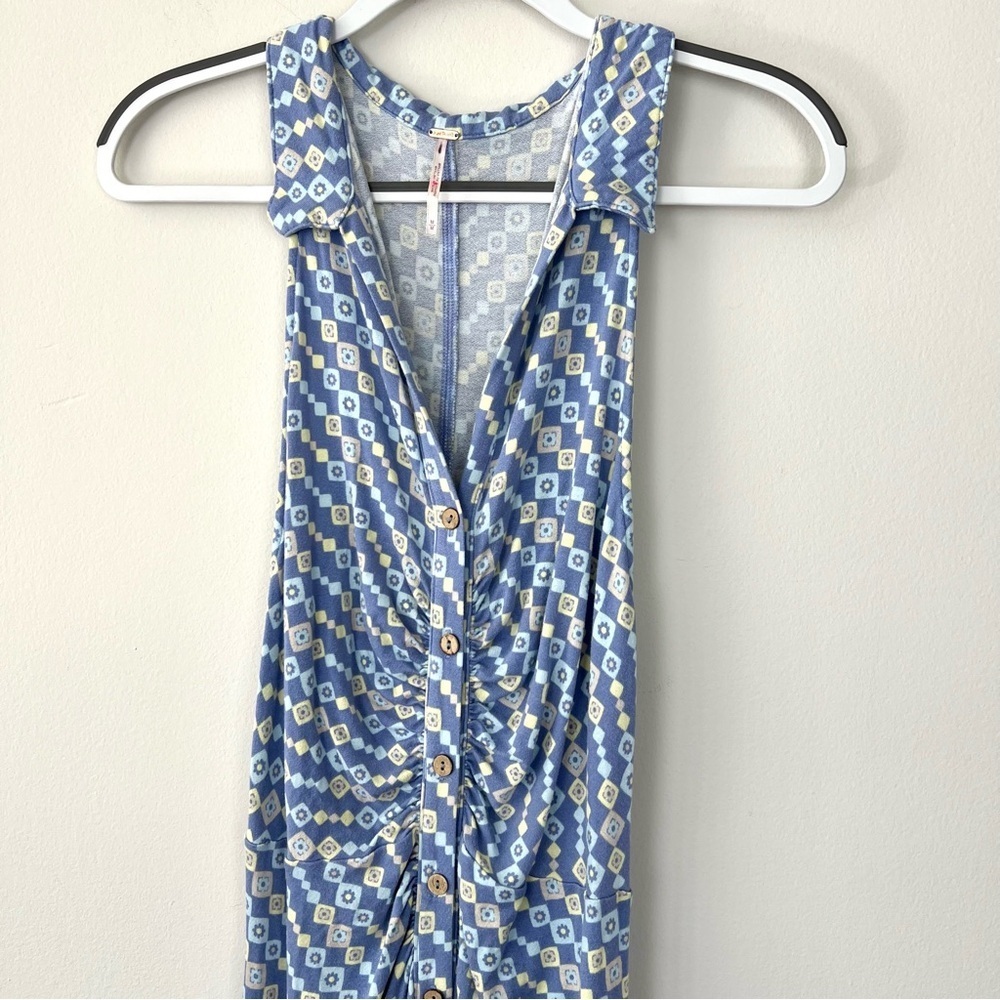 Free People Shayla Printed Halter 70s Flare Leg Jumpsuit - Picture 5 of 10